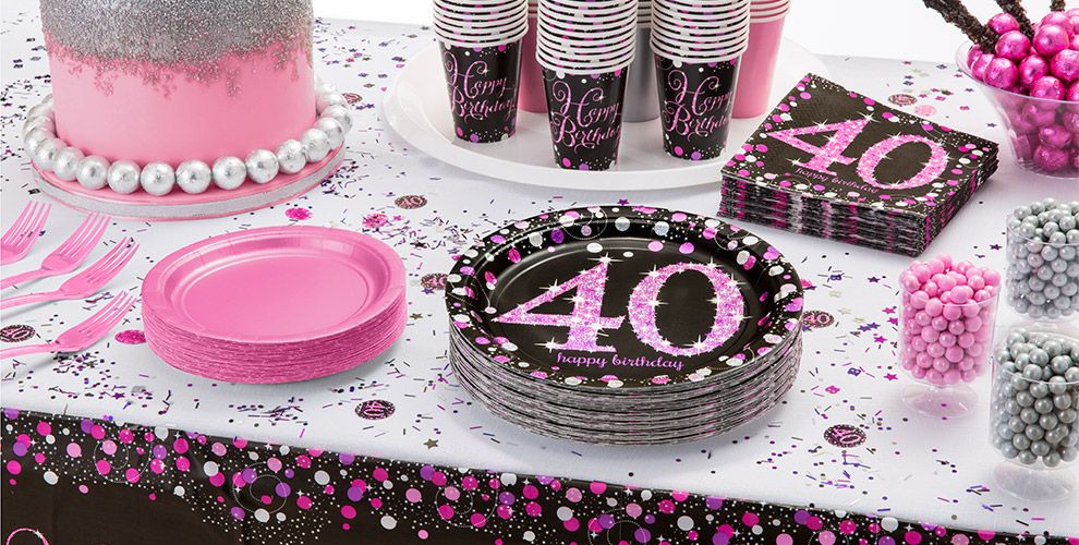 Best ideas about Decorations For 40th Birthday Party Ideas
. Save or Pin Pink Sparkling Celebration 40th Birthday Party Supplies Now.