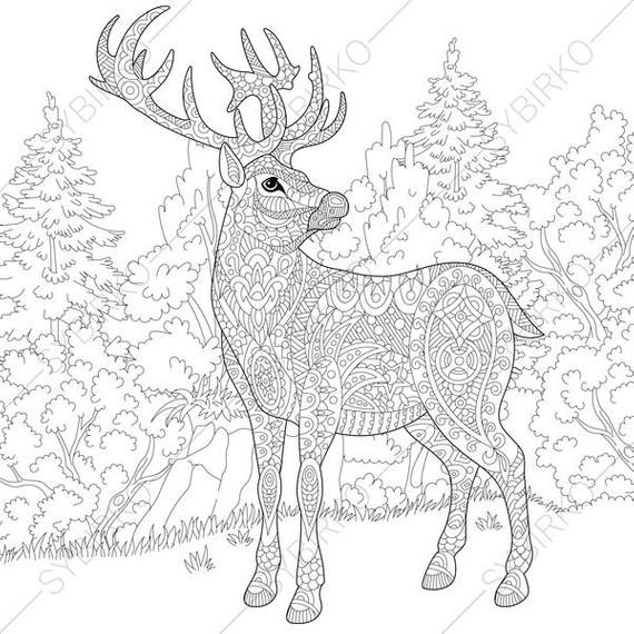 Best ideas about Deer Coloring Pages For Adults
. Save or Pin Adult Coloring Pages Christmas Deer Reindeer Zentangle Now.