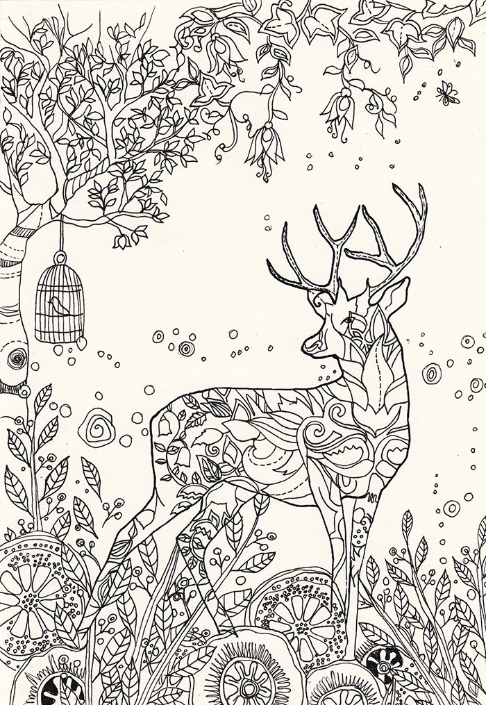 Best ideas about Deer Coloring Pages For Adults
. Save or Pin Magic Deer Printable Adult Coloring Page to print and color Now.