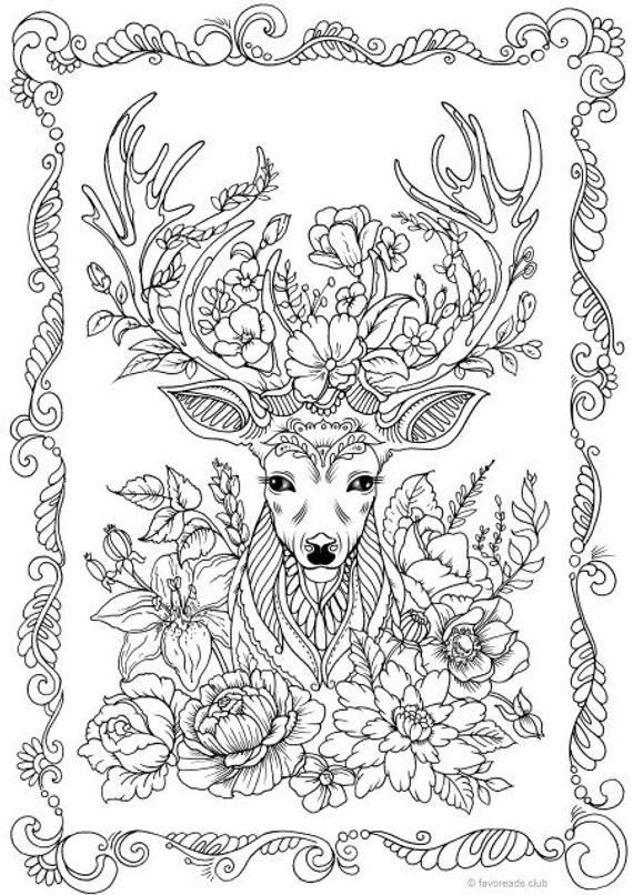 Best ideas about Deer Coloring Pages For Adults
. Save or Pin Fantasy Deer Printable Adult Coloring Page from Favoreads Now.