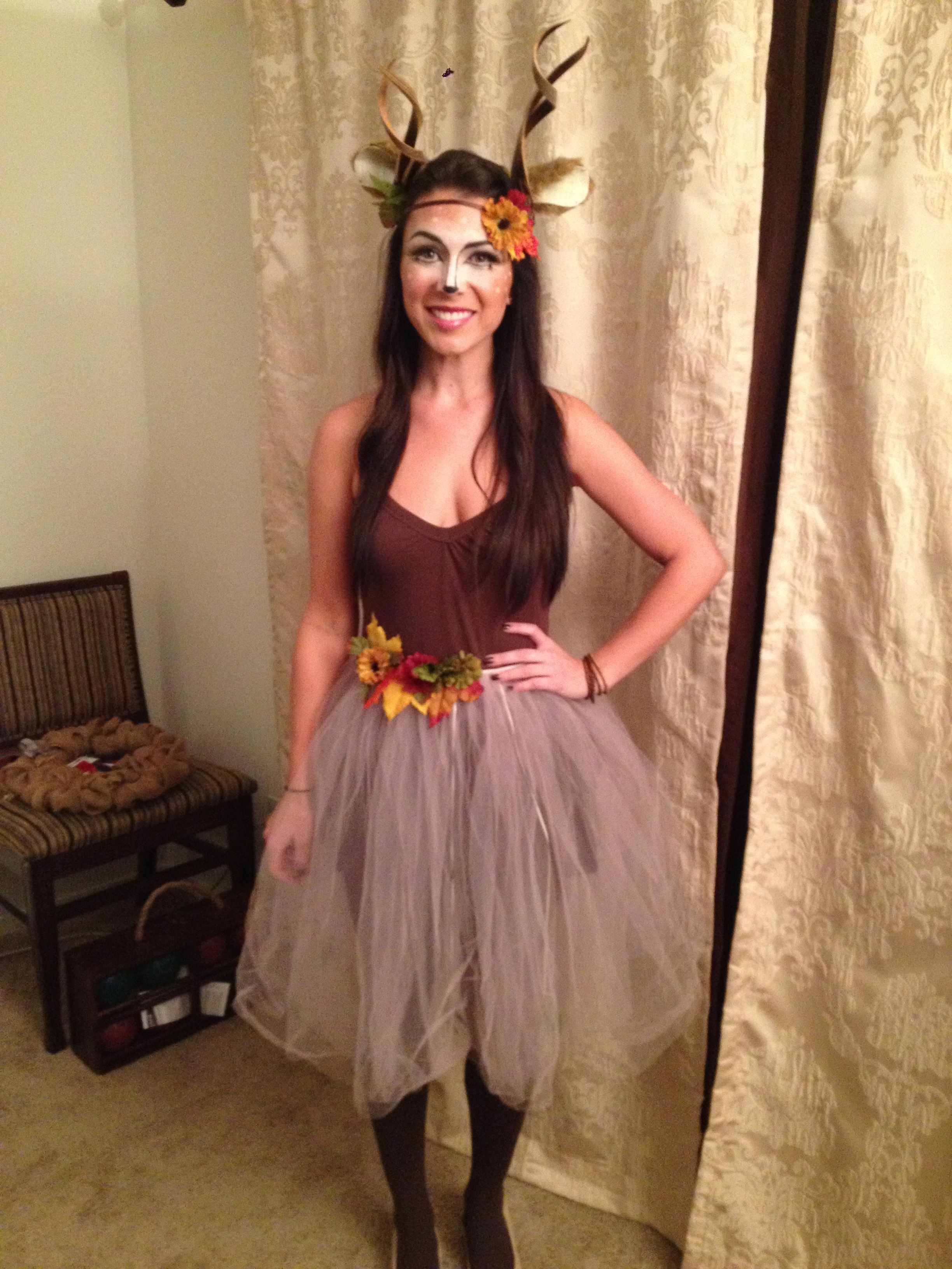 Best ideas about Deer DIY Costume
. Save or Pin Deer costume Tank top tights and earthy tutu Now.