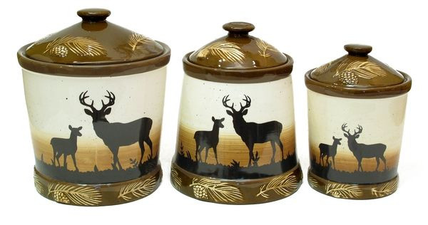 Best ideas about Deer Kitchen Decor
. Save or Pin Silhouette Deer 3pc Ceramic Canister Set Now.