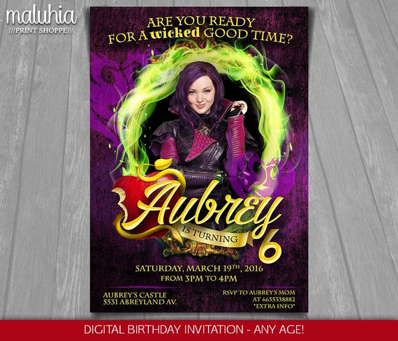 Best ideas about Descendants 2 Birthday Invitations
. Save or Pin Descendants Invitation Disney Descendants Invite Mal Now.