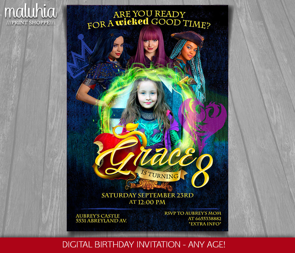 Best ideas about Descendants Birthday Invitations
. Save or Pin Descendants 2 Invitation Disney Descendants 2 Invite Now.