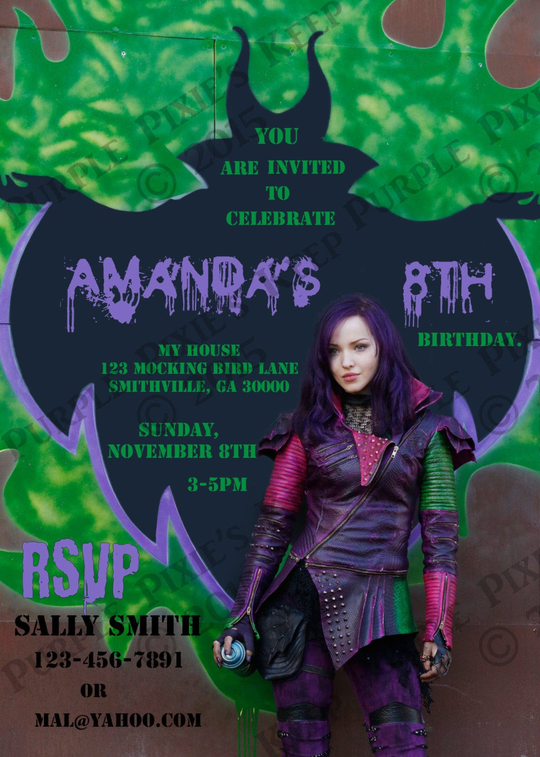 Best ideas about Descendants Birthday Invitations
. Save or Pin Disney Descendants Birthday Party Invitation Mal Now.