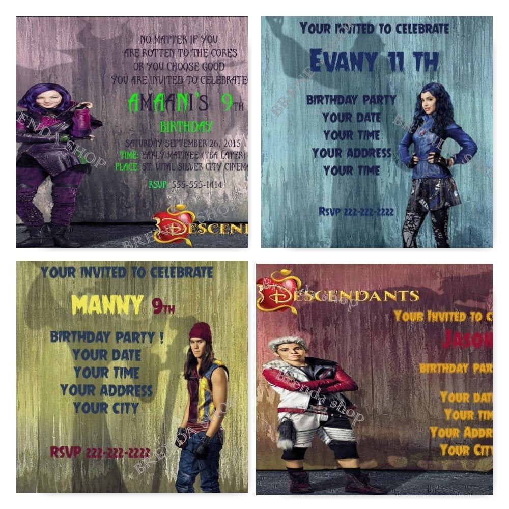 Best ideas about Descendants Birthday Invitations
. Save or Pin Descendants Birthday Party Invitations Free by brendacraftshop Now.