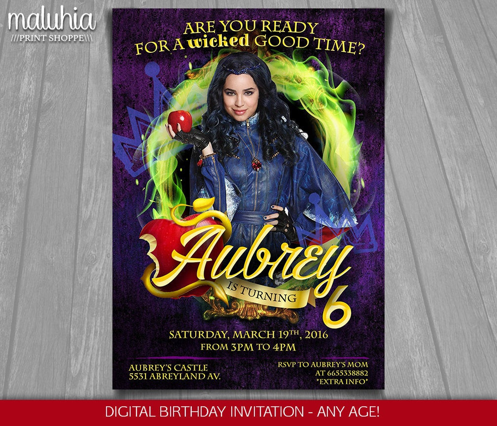 Best ideas about Descendants Birthday Invitations
. Save or Pin Disney Descendants Invitation Descendants Invite Evie Now.