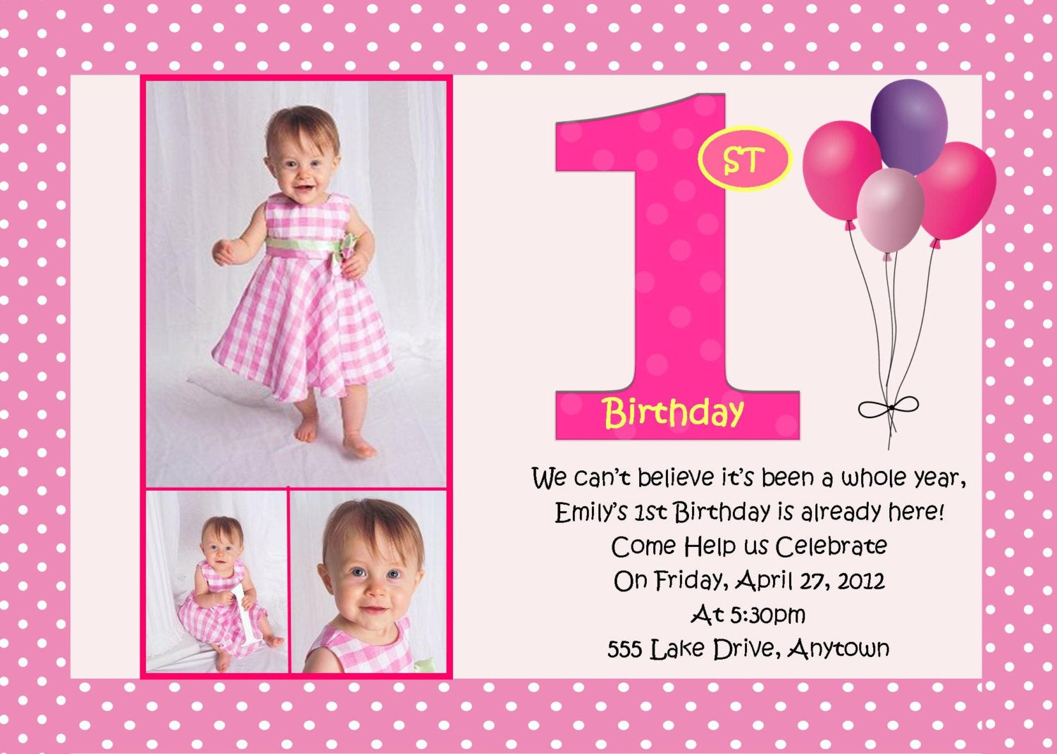 Best ideas about Design Birthday Invitations
. Save or Pin First Birthday Pink Birthday Invitation 3 Designs to Choose Now.