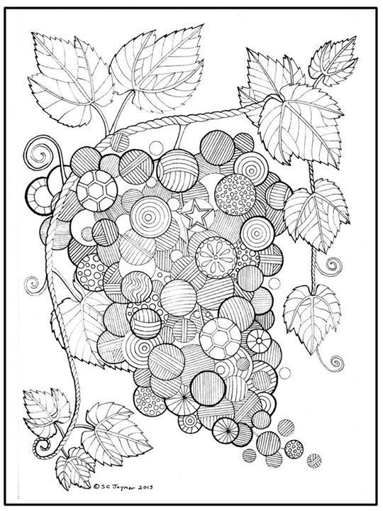 Best ideas about Detailed Coloring Pages For Boys
. Save or Pin Grapes Abstract Doodle Zentangle Coloring pages colouring Now.