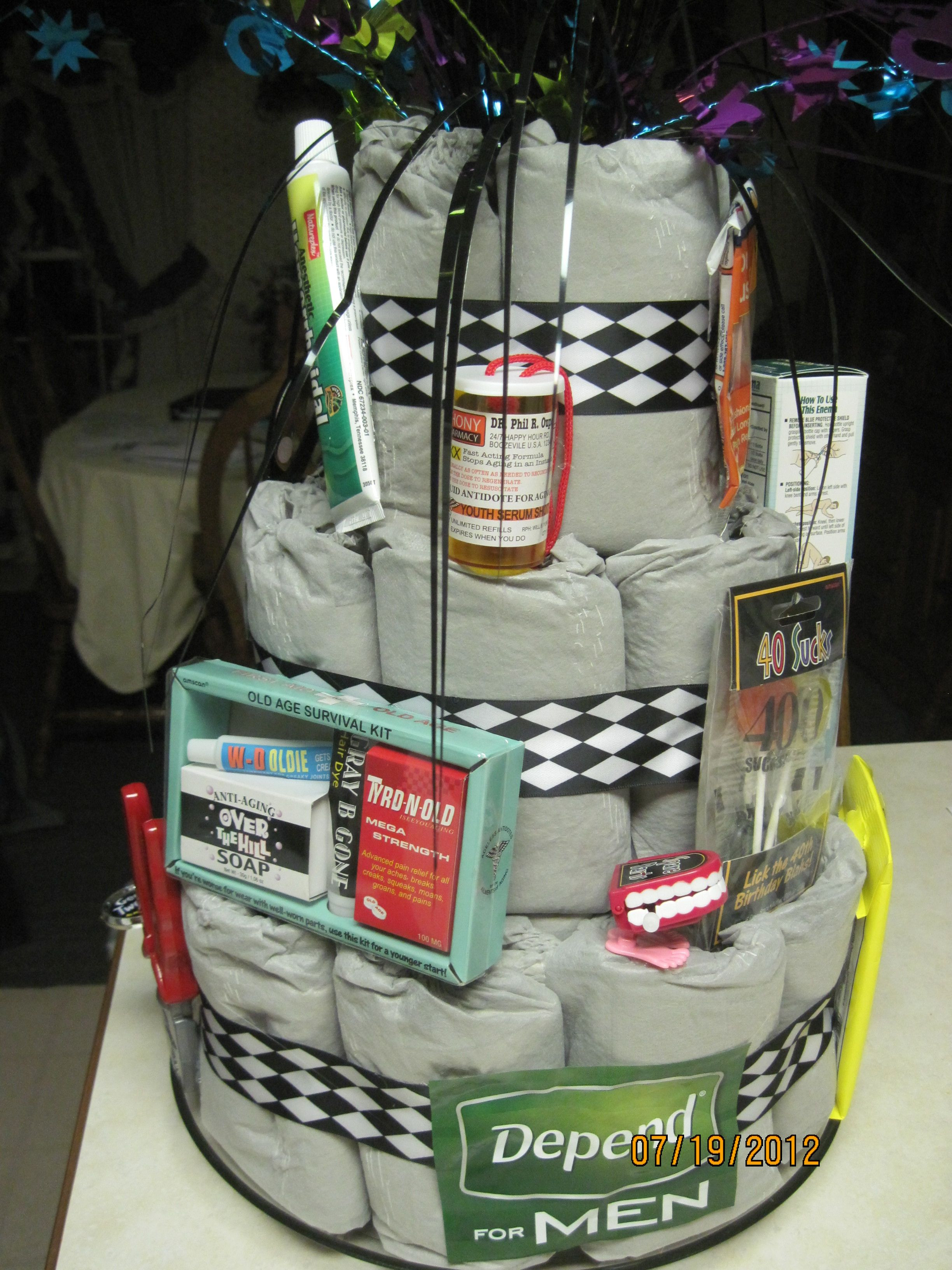 Best ideas about Diaper Party Gift Ideas
. Save or Pin Adult Diaper Cake for 40th B day Now.