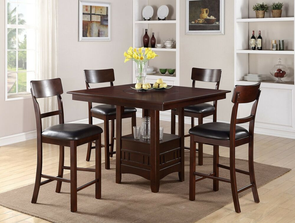 Best ideas about Dining Table With Storage
. Save or Pin 5PC Dark Rosy Brown Built in Lazy Susan Square Storage Now.