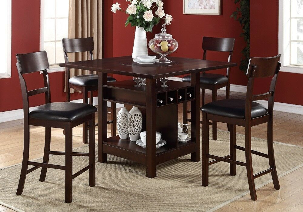 Best ideas about Dining Table With Storage
. Save or Pin 5 Pcs Counter Height Dining Set Built in Lazy Susan Table Now.