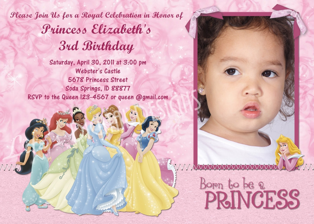 Best ideas about Disney Birthday Invitations
. Save or Pin Disney Princess Birthday Invitation Option Customizable Now.