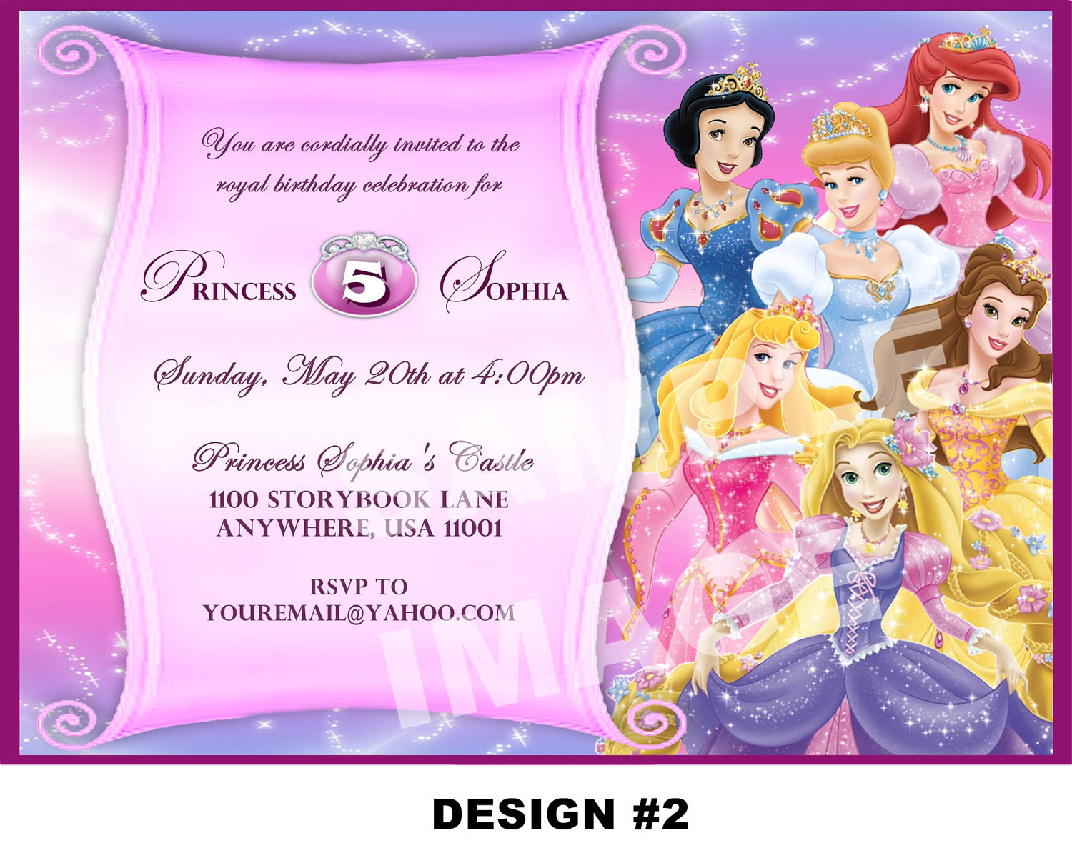 Best ideas about Disney Birthday Invitations
. Save or Pin Disney Princess Birthday Invitation Rapunzel Tangled Belle Now.