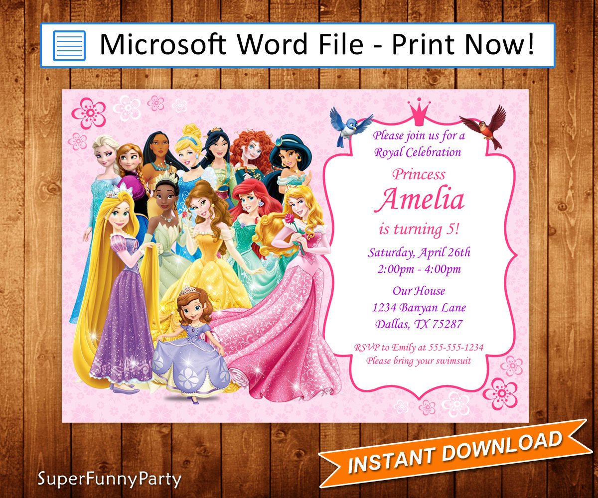 Best ideas about Disney Birthday Invitations
. Save or Pin Disney Princess Invitation Disney Princess Birthday Invite Now.