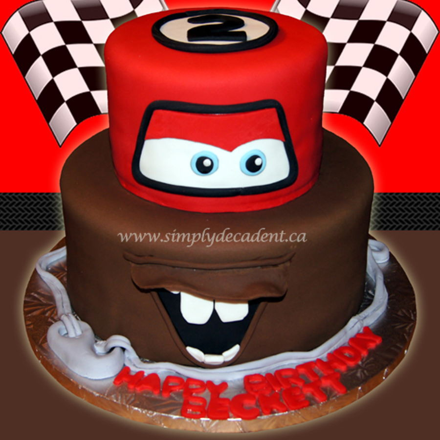 Best ideas about Disney Cars Birthday Cake
. Save or Pin 2 Tier Disney Cars Fondant Lightening Mcqueen Mator Now.