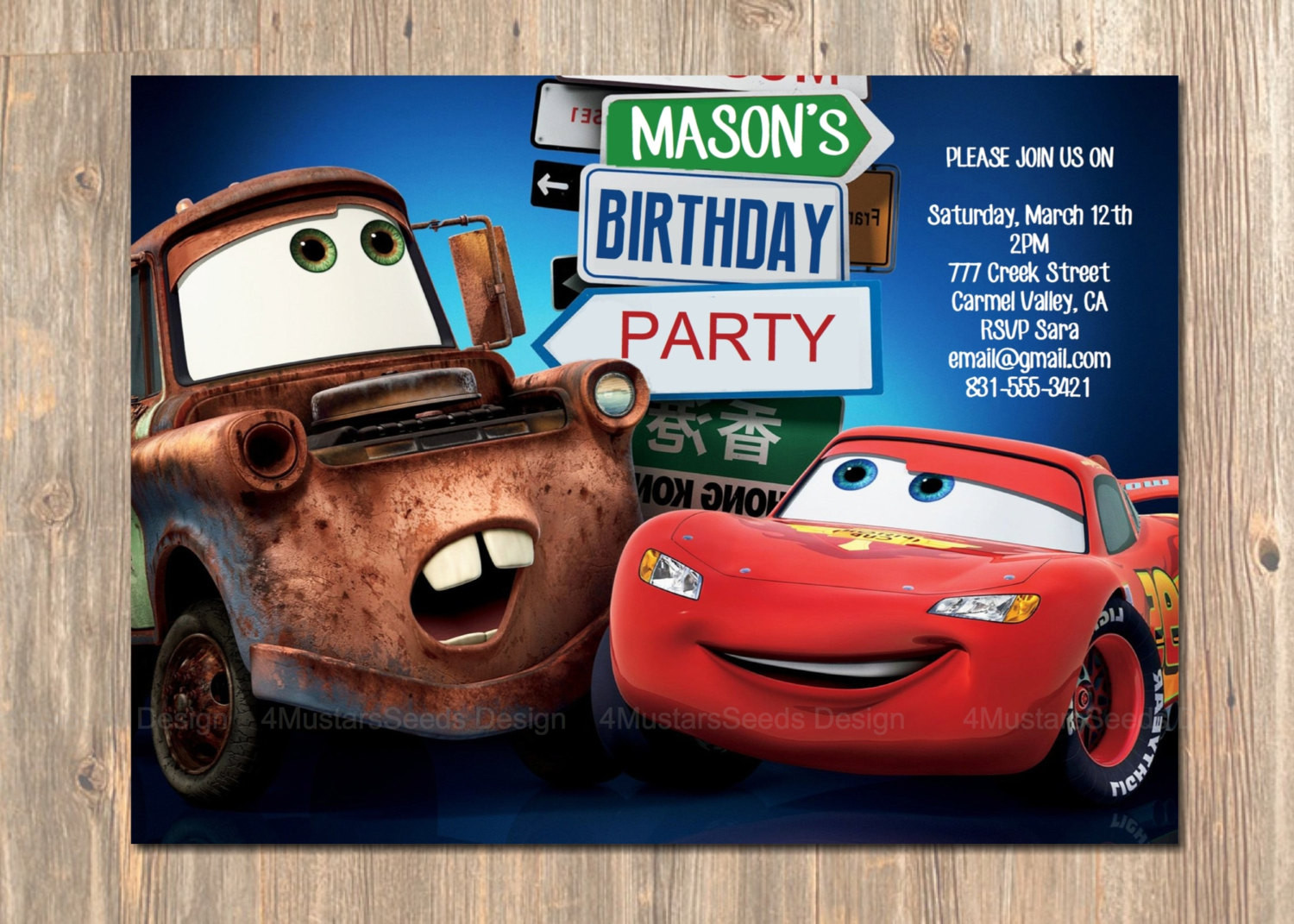 Best ideas about Disney Cars Birthday Invitations
. Save or Pin Disney s Cars Birthday Invitation Lightning McQueen and Now.