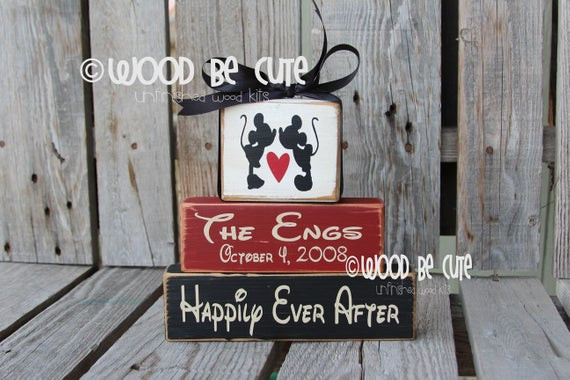 Best ideas about Disney Wedding Gift Ideas
. Save or Pin UNFINISHED DIY Wood Block Set Disney Wedding Gift by Now.