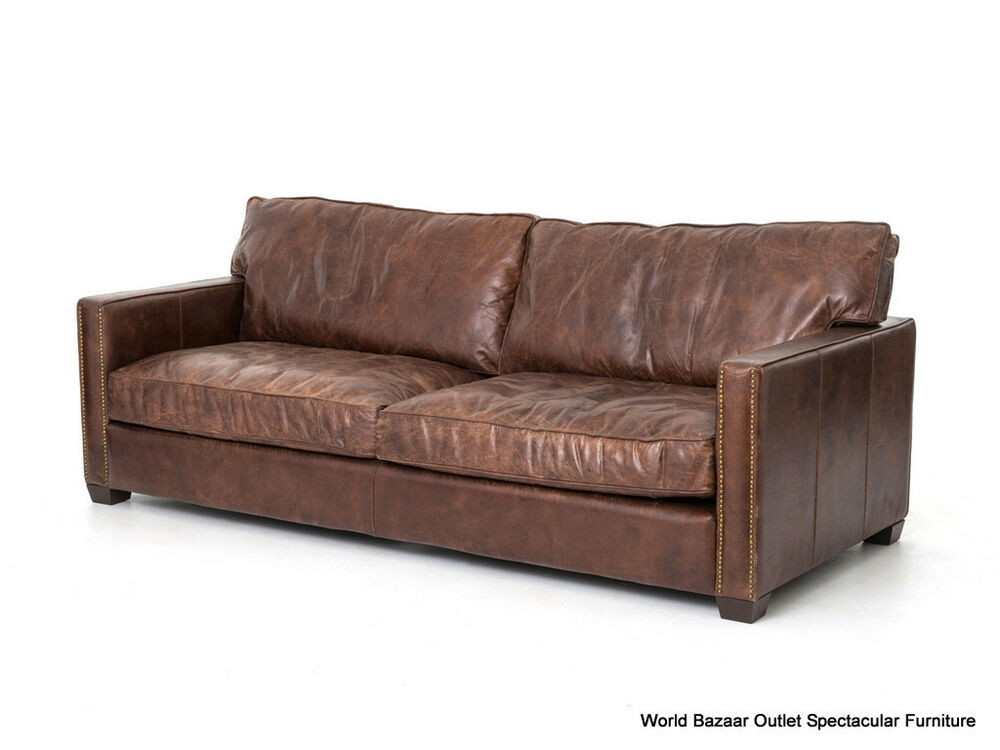 Best ideas about Distressed Leather Sofa
. Save or Pin 88" L Sofa Top Grain Leather Distressed Vintage Cigar Now.