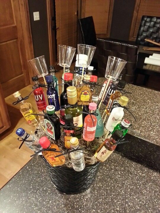 Best ideas about DIY Alcohol Gift Baskets
. Save or Pin Made 3 6 13 for a 40th birthday 21 mini liquor bottles 3 Now.