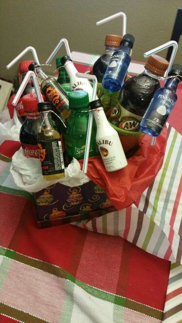 Best ideas about DIY Alcohol Gift Baskets
. Save or Pin Mini alcohol bottles and mini soda bottles in a t Now.