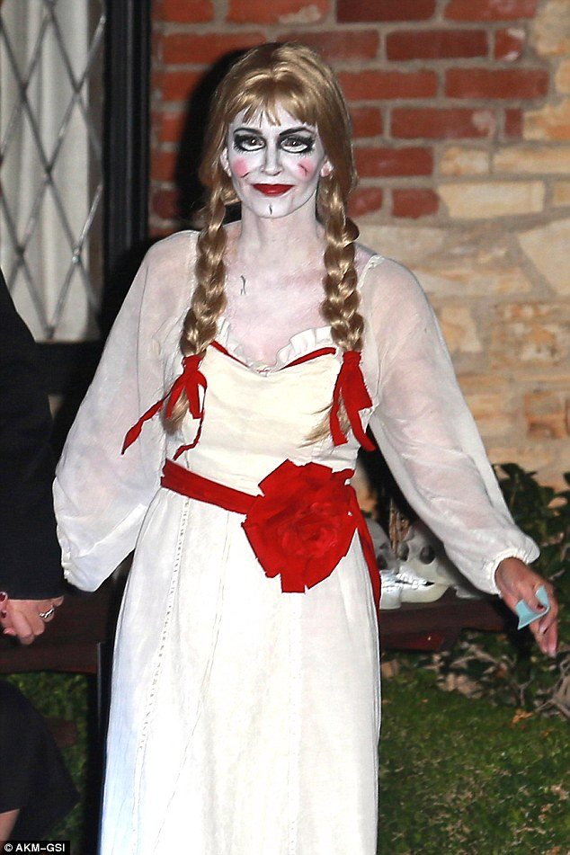 Best ideas about DIY Annabelle Costume
. Save or Pin Courteney Cox unrecognisable dressed as killer doll Now.