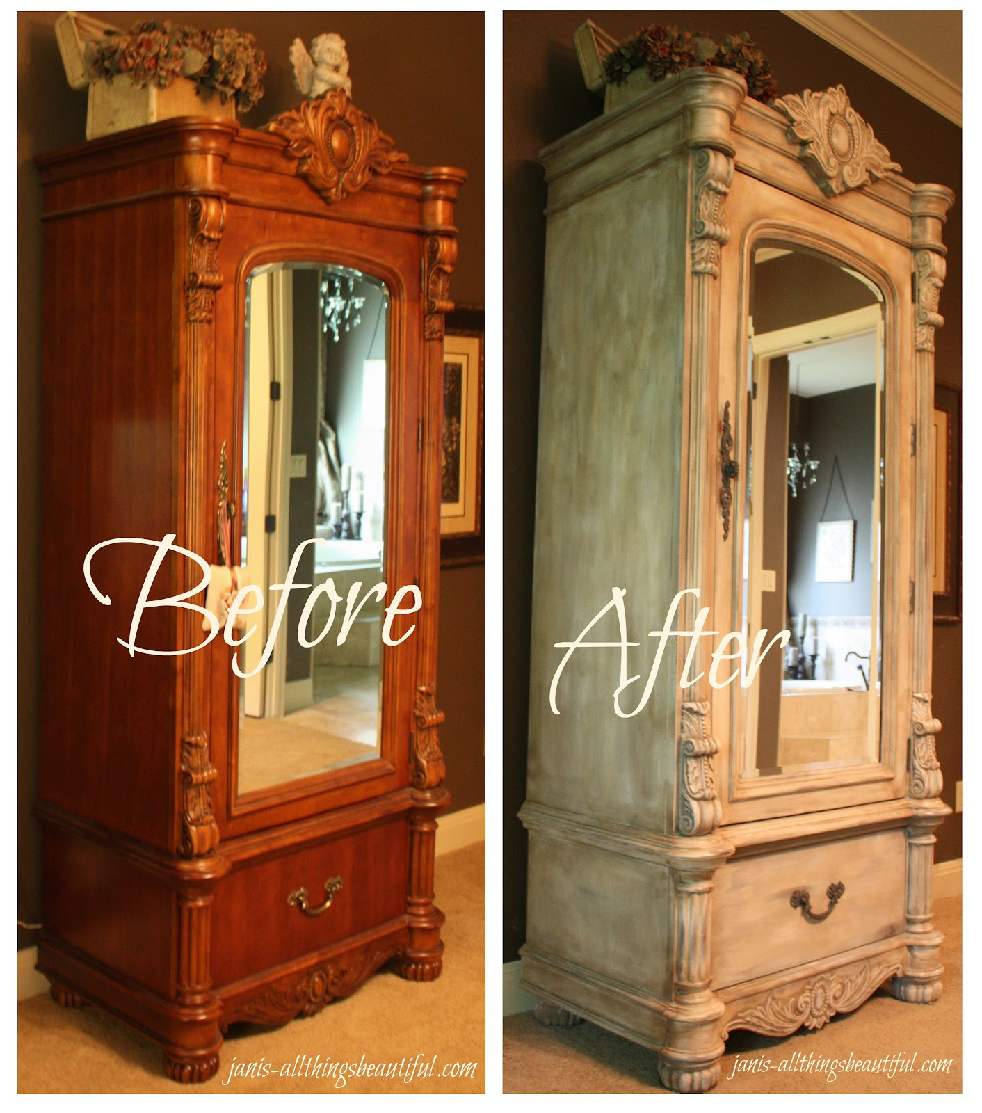 Best ideas about DIY Antique Furniture
. Save or Pin All Things Beautiful Armoire Painted Furniture Makeover Now.
