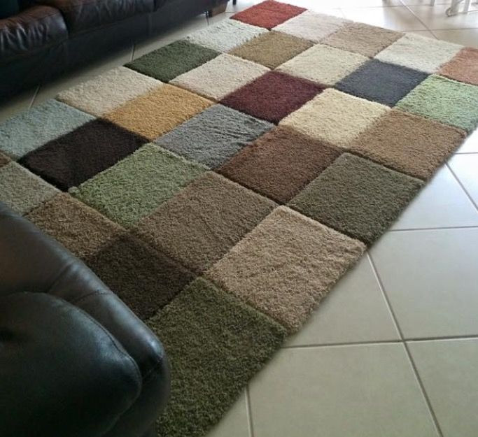 Best ideas about DIY Area Rug
. Save or Pin She did this with free carpet square samples and gorilla Now.