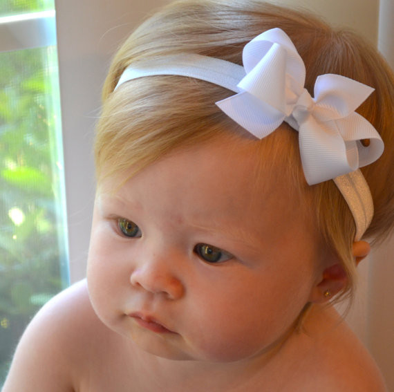 Best ideas about DIY Baby Bow Headband
. Save or Pin White Baby Bow Headband Christmas Baptism Wedding Baby Now.