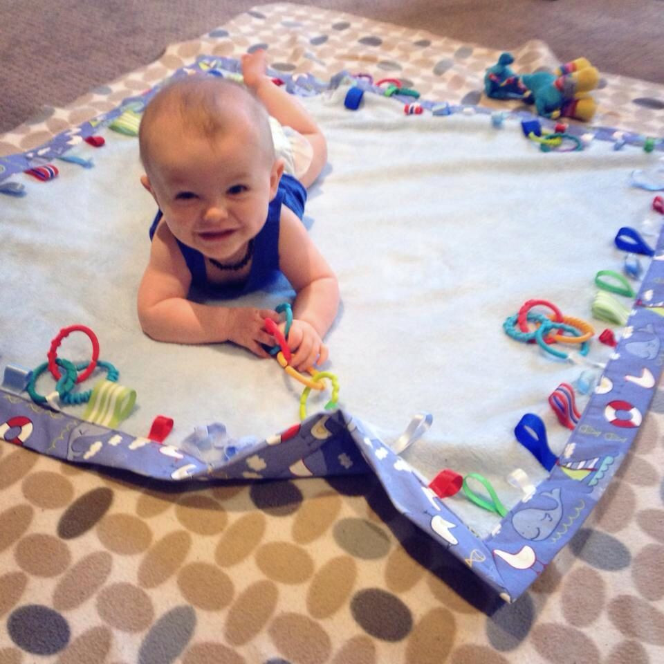 Best ideas about DIY Baby Play Mat
. Save or Pin Tummy time ribbon taggie and links play mat available Now.