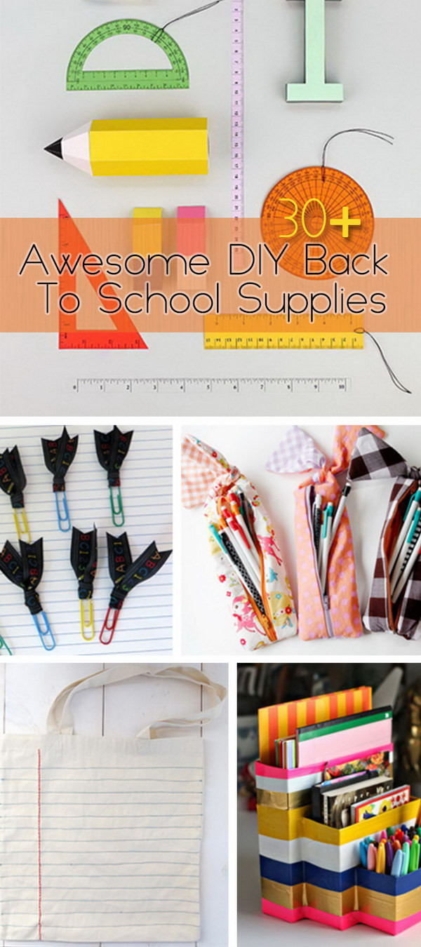 Best ideas about DIY Back To School Supplies
. Save or Pin 30 Awesome DIY Back To School Supplies Noted List Now.