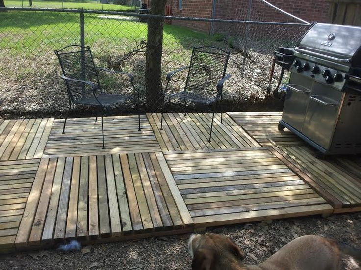 Best ideas about DIY Backyard Deck
. Save or Pin Pallet deck I like the criss cross of the pallets to make Now.