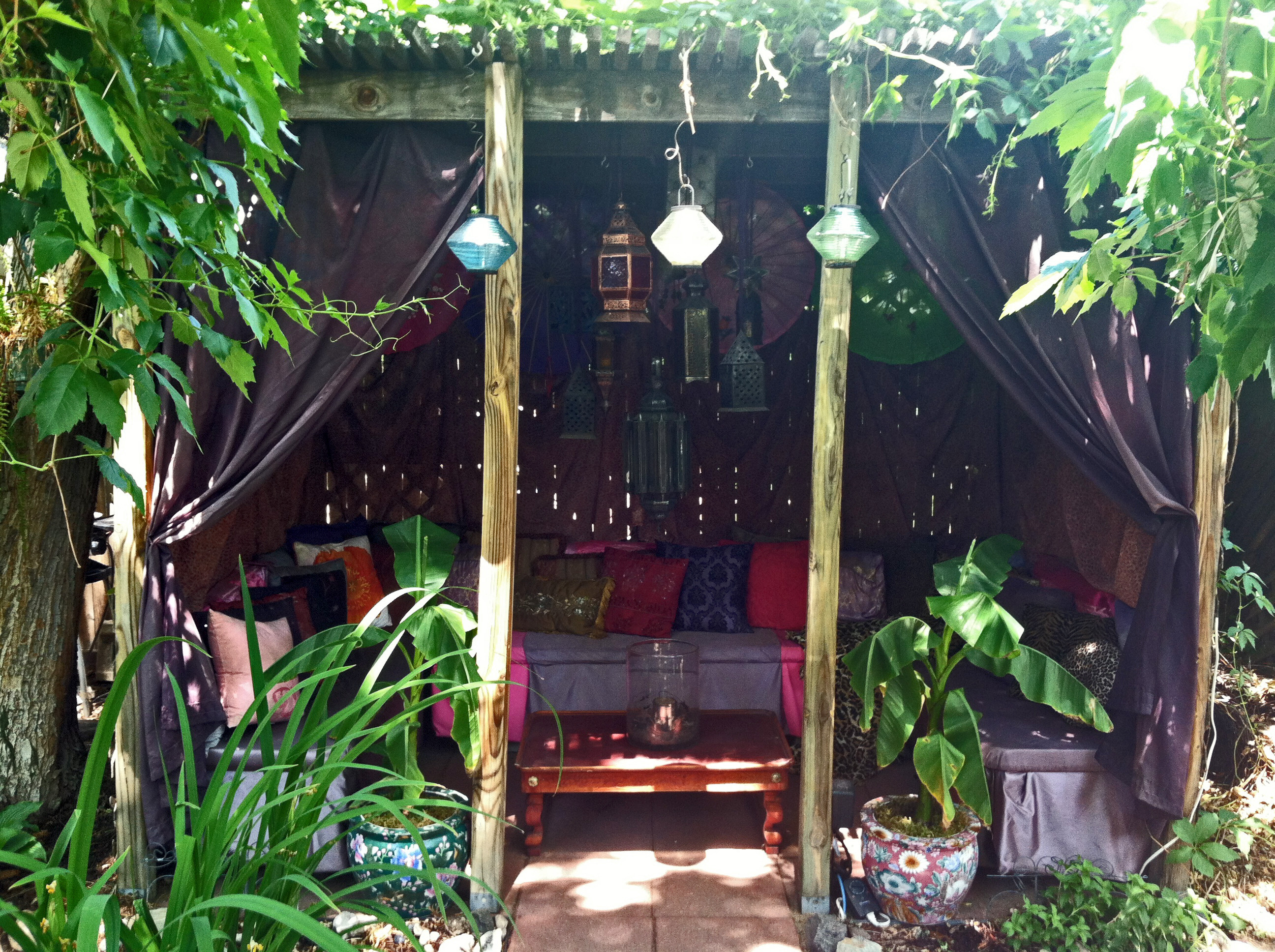Best ideas about DIY Backyard Oasis
. Save or Pin DIY Exotic Asian Moroccan Gazebo Restyle with Thrift Store Now.