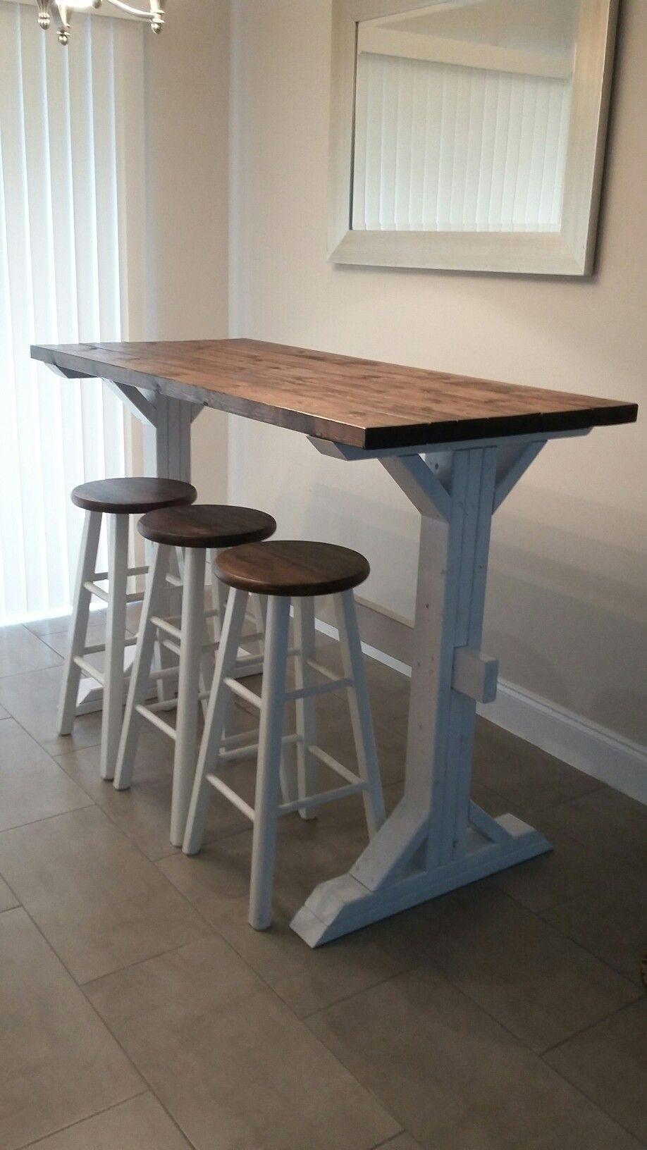 Best ideas about DIY Bar Table
. Save or Pin Farmhouse style bar height table DIY Now.