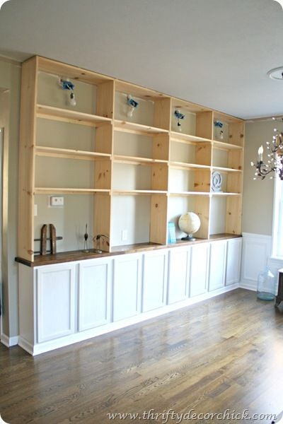 Best ideas about DIY Base Cabinets
. Save or Pin DIY built ins bookcase with base cabinets from the big box Now.