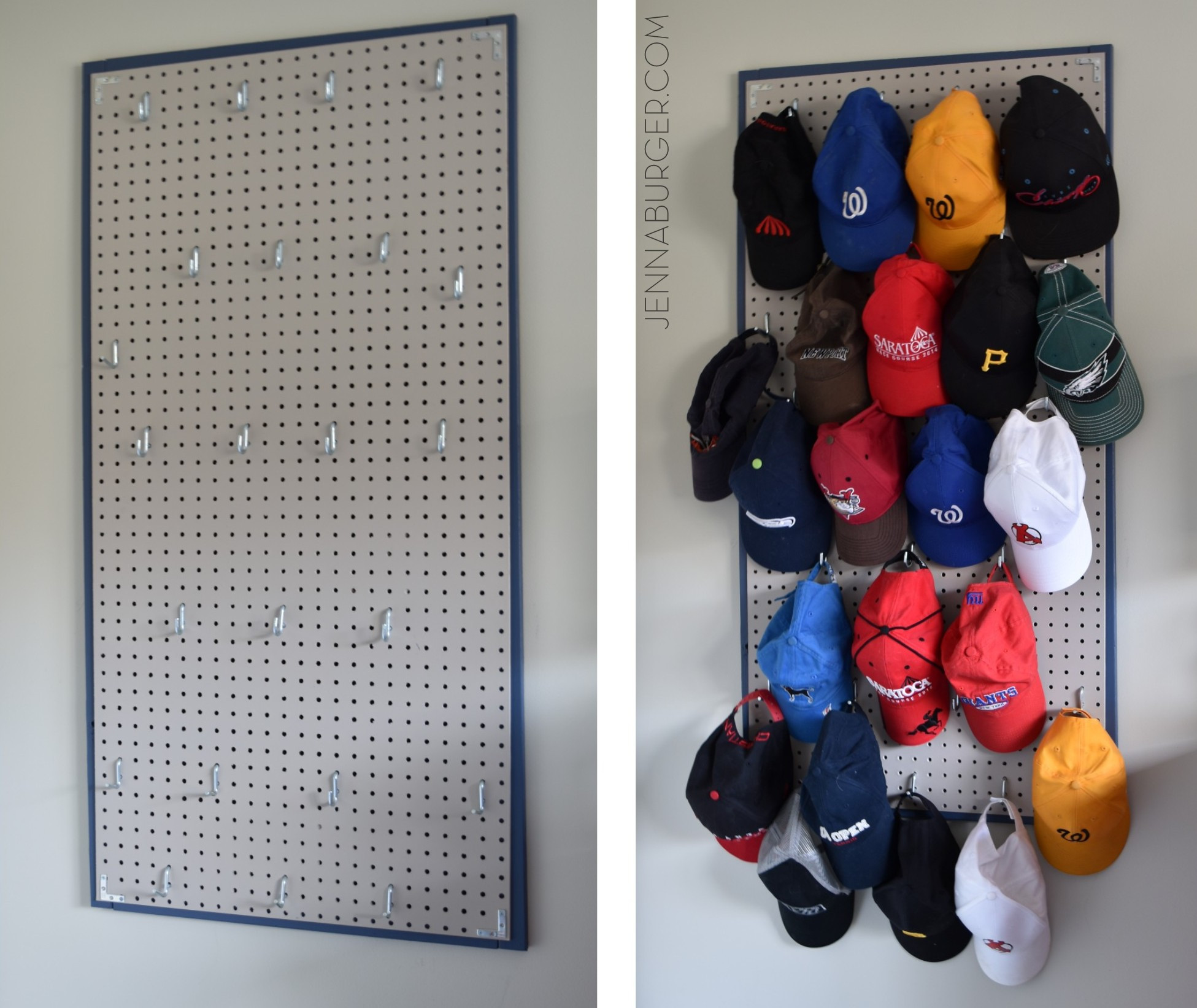 Best ideas about DIY Baseball Hat Rack
. Save or Pin Pegboard Baseball Cap Organizer Jenna Burger Now.