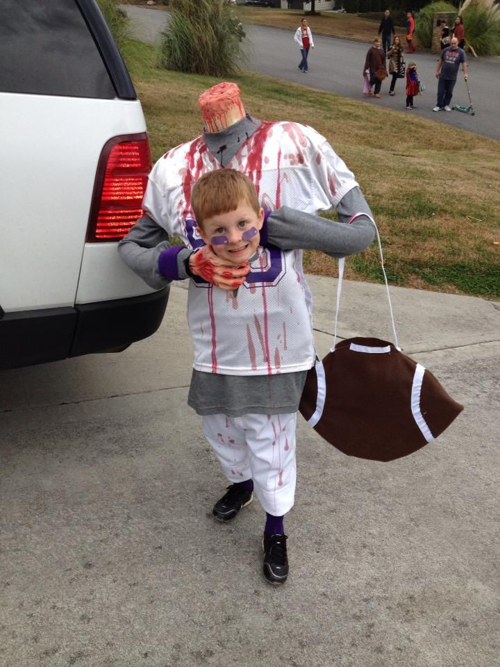 Best ideas about DIY Baseball Player Costume
. Save or Pin Ryan 039 s Headless Football Player Homemade Halloween Now.