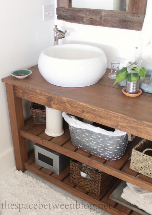 Best ideas about DIY Bath Cabinet
. Save or Pin DIY wood vanity in the master bathroom Now.