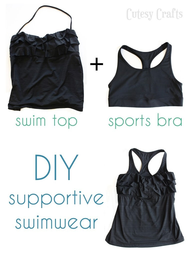 Best ideas about DIY Bathing Suits
. Save or Pin Supportive DIY Swimsuit Fix with Sports Bra Cutesy Crafts Now.