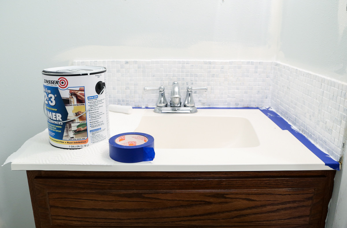 Best ideas about DIY Bathroom Backsplash
. Save or Pin Updated Bathroom Tile Backsplash DIY With Paint Now.
