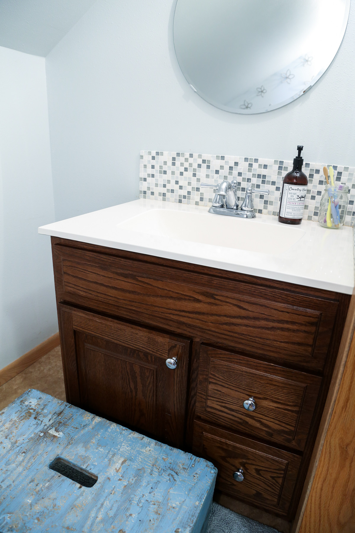 Best ideas about DIY Bathroom Backsplash
. Save or Pin Updated Bathroom Tile Backsplash DIY With Paint Now.