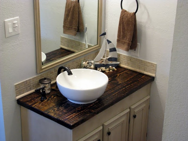 Best ideas about DIY Bathroom Counter
. Save or Pin Great bathroom makeover with DIY wood countertop Now.