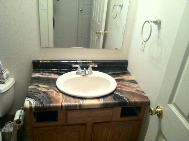 Best ideas about DIY Bathroom Countertop Resurfacing
. Save or Pin Customer s finished DIY bathroom countertop Now.