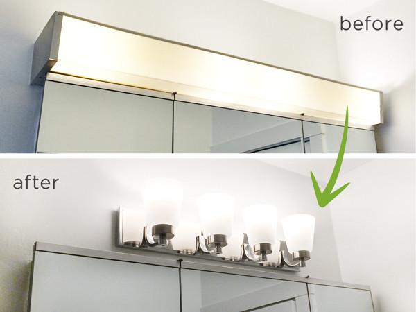 Best ideas about DIY Bathroom Light Fixture
. Save or Pin Bathroom Light Fixture Switchout Now.