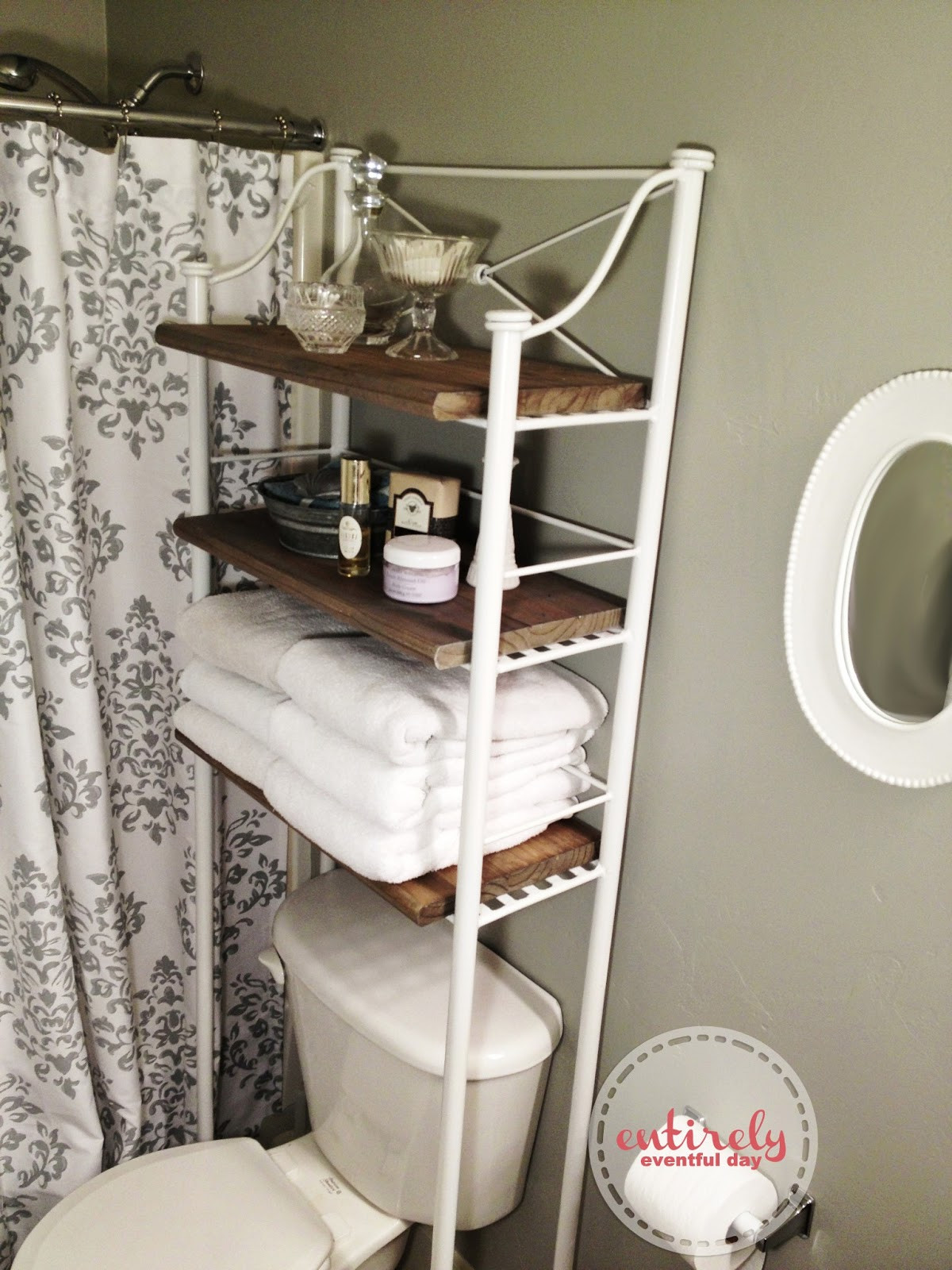 Best ideas about DIY Bathroom Shelves Over Toilet
. Save or Pin DIY Bathroom Shelf Make over Entirely Eventful Day Now.