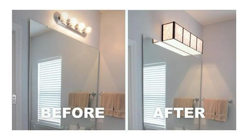Best ideas about DIY Bathroom Vanity Light Cover
. Save or Pin Light fixture upgrade on a bud Now.