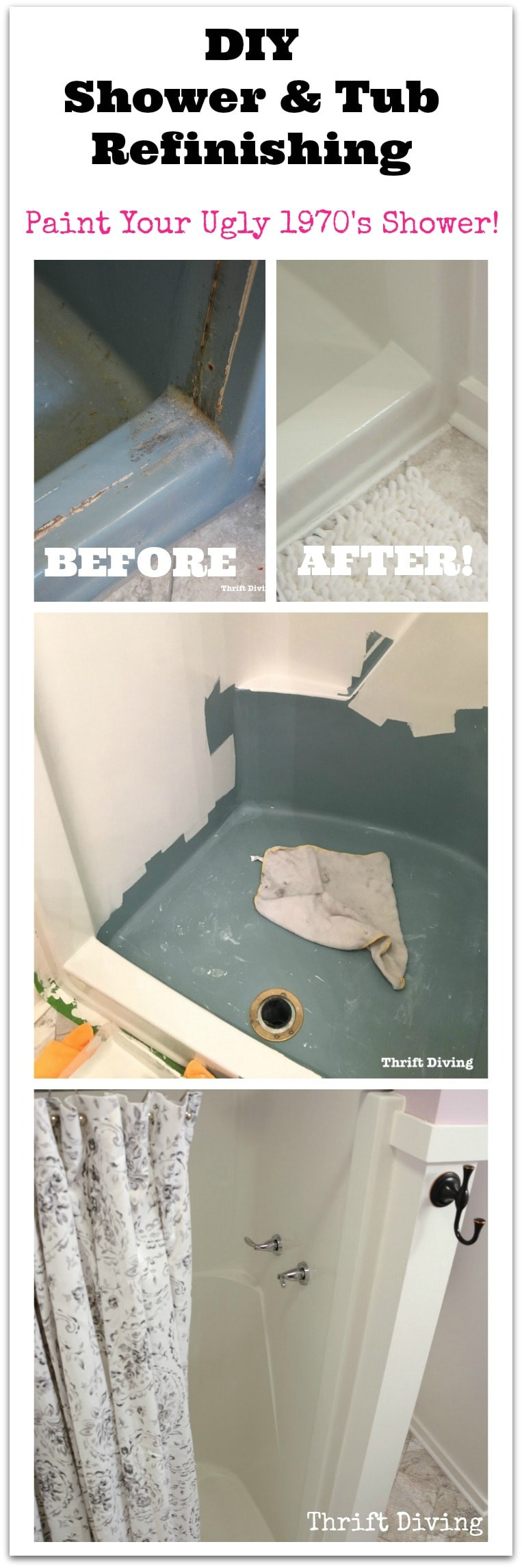 Best ideas about DIY Bathtub Paint
. Save or Pin DIY Shower and Tub Refinishing I Painted My Old 1970 s Shower Now.