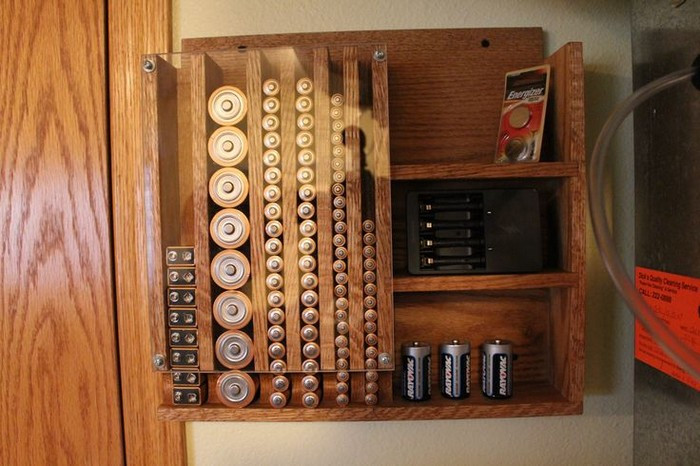 Best ideas about DIY Battery Organizer
. Save or Pin Organize your batteries by building a drop down battery Now.