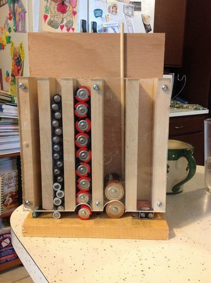 Best ideas about DIY Battery Organizer
. Save or Pin Organize your batteries by building a drop down battery Now.