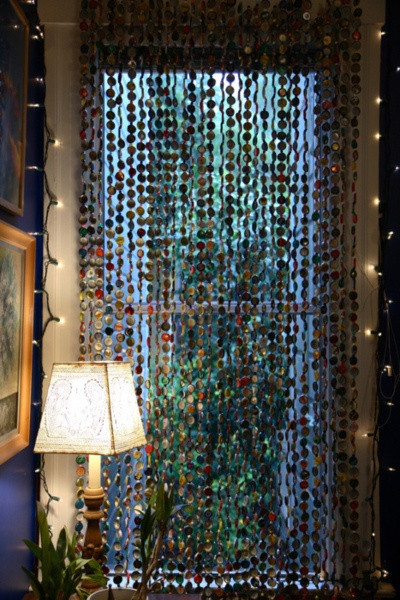 Best ideas about DIY Beaded Curtains
. Save or Pin Bottle cap curtain we need to drink a lot more beer And Now.
